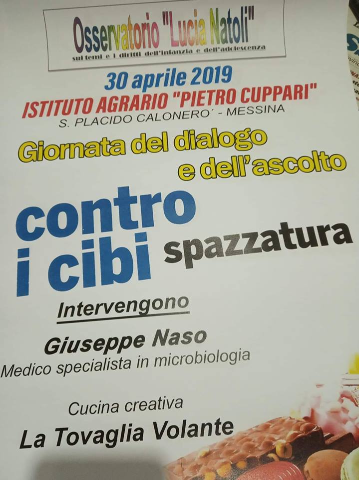CIBO SPAZZATURA – Se ne parlerà il 30 aprile all’Istituto Agrario ‘Pietro Cuppari” di Messina