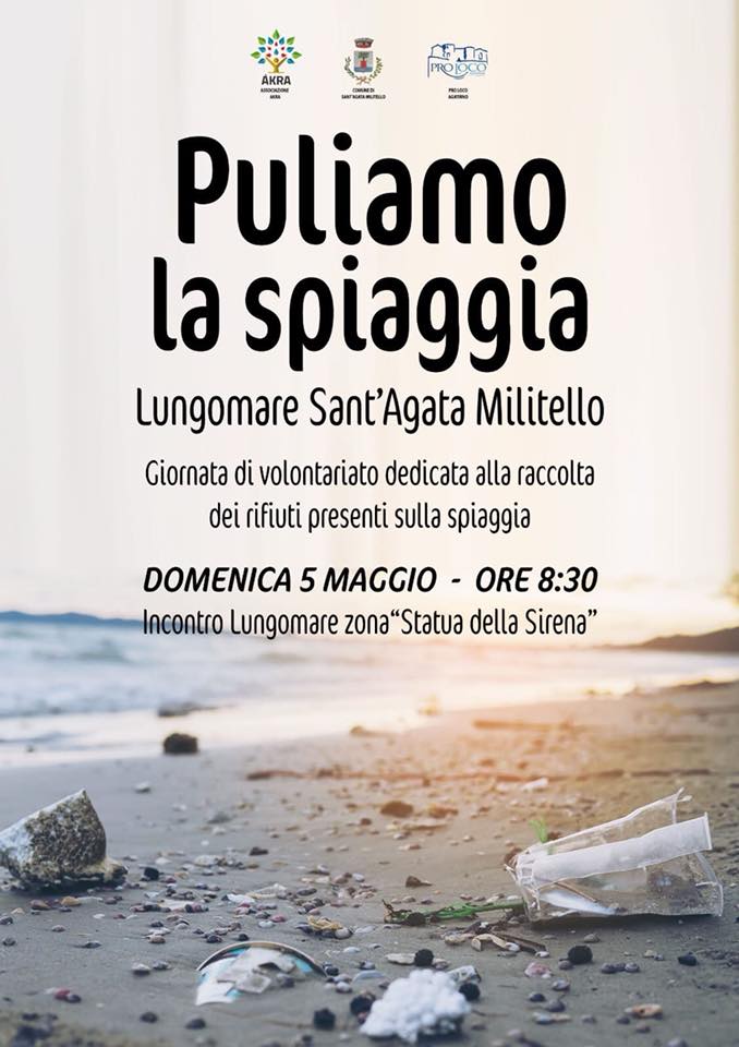 SANT’AGATA MILITELLO – Domenica 5 maggio “Puliamo la spiaggia”