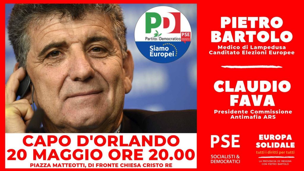 EUROPEE – Pietro Bartolo e Caudio Fava lunedì a Capo d’Orlando