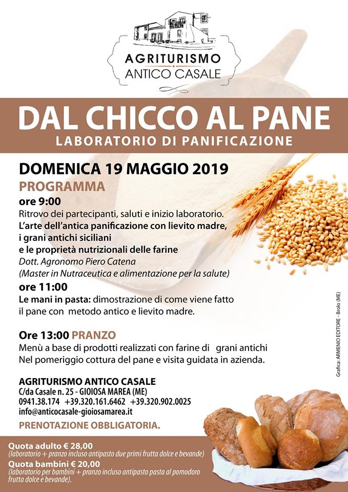“DAL CHICCO AL PANE” – Appuntamento interessante culturale-gastronomico all’Antico Casale