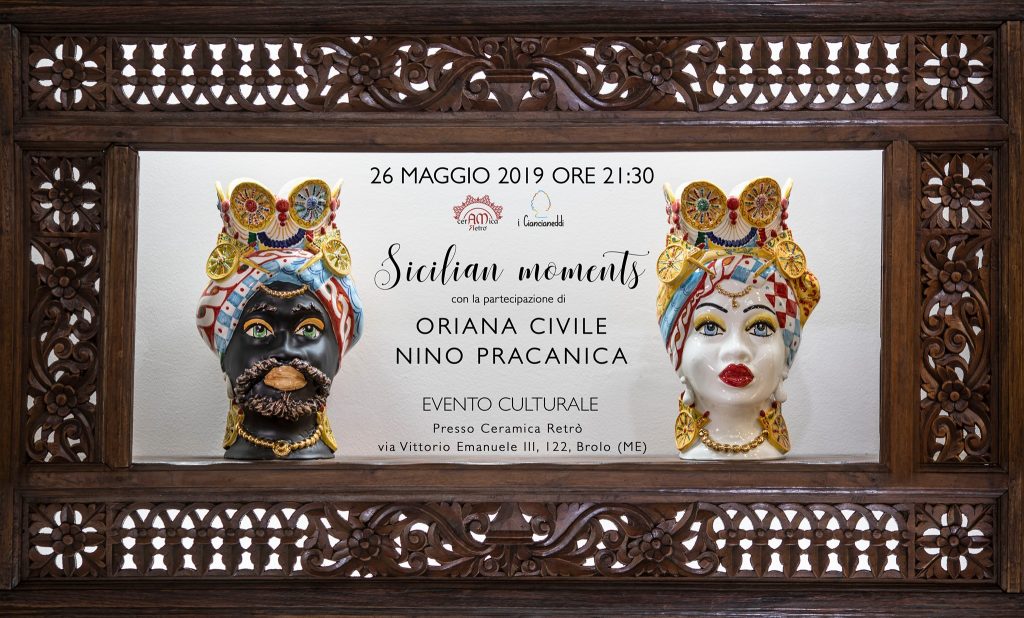 ORIANA CIVILE E NINO PRACANICA – Tra immagini, parole, musica e tanta bellezza domenica allo Show-Room di Ceramica Retrò a Brolo