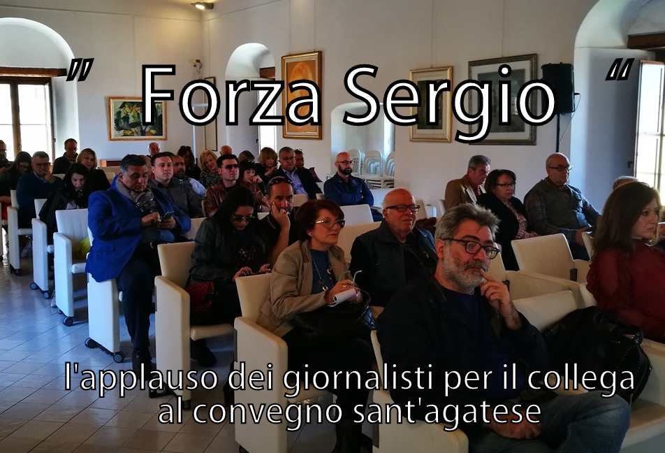 “FORZA SERGIO” – L’applauso dei Giornalisti dei Nebrodi per il collega, questa mattina, a Sant’Agata Militello