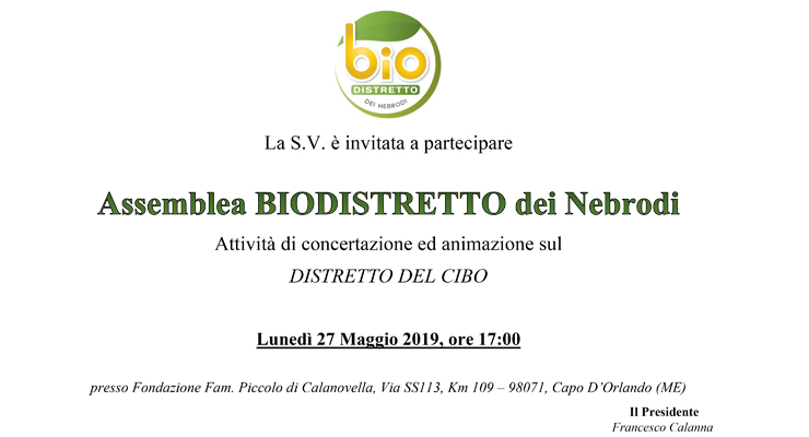 BIO DISTRETTO DEI NEBRODI – Domani assemblea pubblica a Villa Piccolo