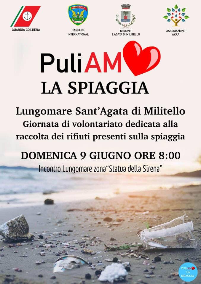 SANT’AGATA MILITELLO – ‘PuliAMO la Spiaggia’. Appuntamento a domenica 9 giugno