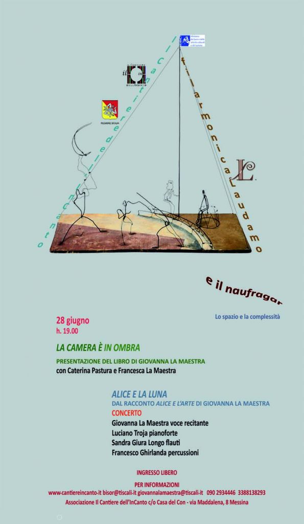 MESSINA – “La Camera è in Ombra”. Presentazione del libro di Giovanna La Maestra e concerto “Alice e la luna”