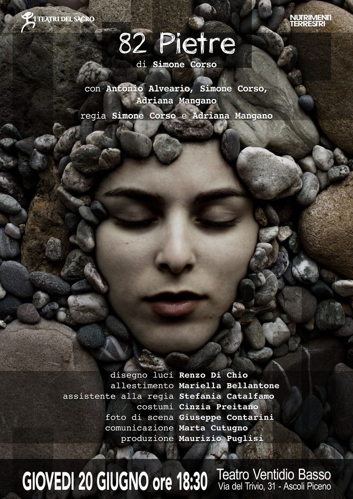 TEATRO – ‘82 Pietre’ di Simone Corso, prima nazionale ad Ascoli Piceno