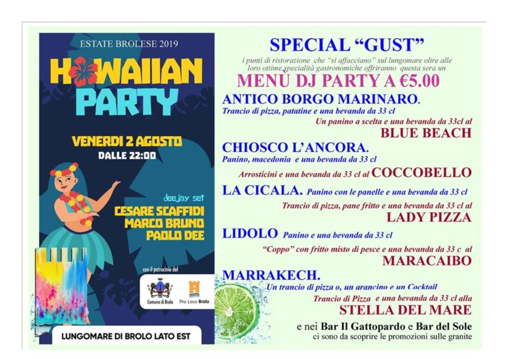 DEGUSTANDO A 5 EURO – Il chi C’è questa sera alla Marina di Brolo