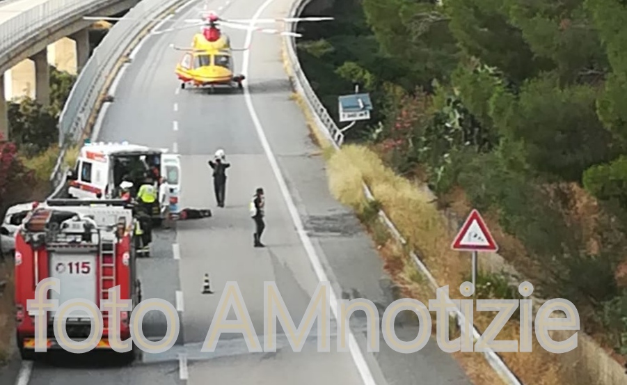 GRAVE INCIDENTE – Sulla A.20 nei pressi del viadotto Piscittina, a Capo d’Orlando