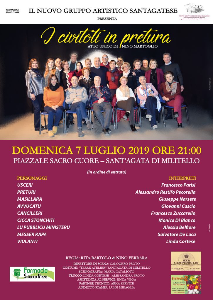 S.AGATA MILITELLO – In scena il Nuovo Gruppo Artistico Santagatese con “I Civitoti in Pretura”