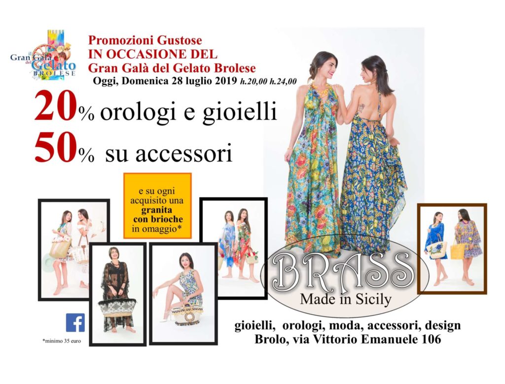 BRASS BROLO – Promozioni Gustose e abiti in passerella sul corso… oggi in occasione del Gran Galà del Gelato
