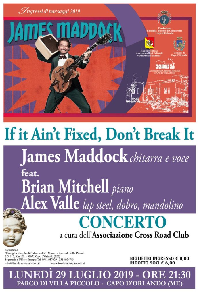 VILLA PICCOLO – Lunedì 29 luglio sul palco il folk-rock del trio James Maddock, Alex Valle e Brian Mitchell