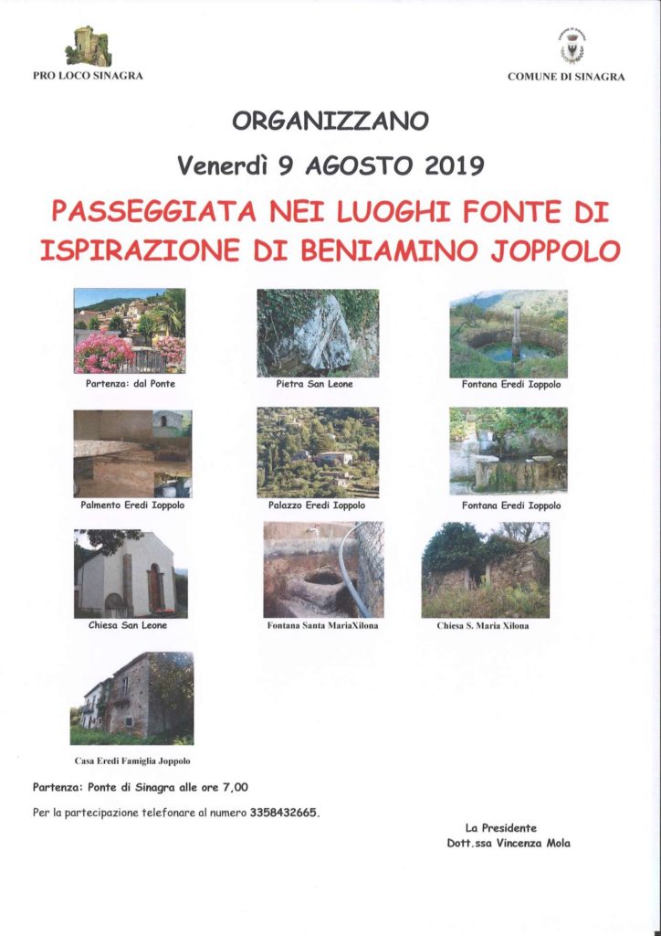 SINAGRA – Passeggiata nei luoghi fonte di ispirazione di Beniamino Joppolo