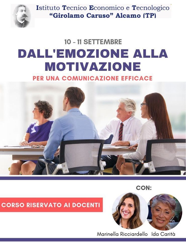 SCUOLE ATTENTE – Al “Girolamo Caruso” di Alcamo “dall’Emozione alla Motivazione” un corso sulla comunicazione