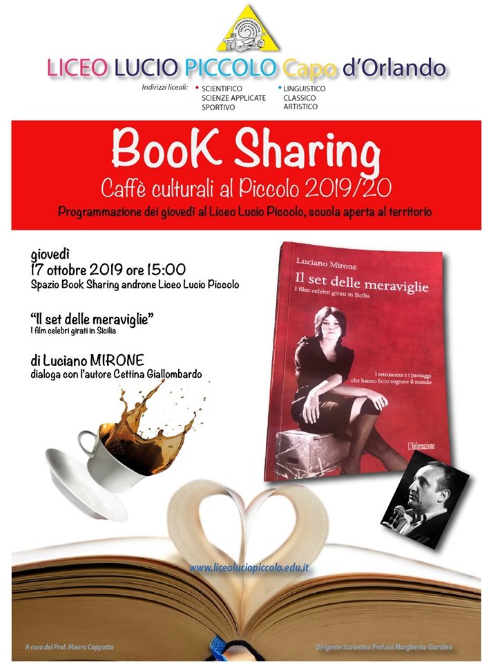 BOOK–SHARING AL LICEO “L.PICCOLO” – A Capo d’Orlando con “Il set delle meraviglie“ di Luciano Mirone