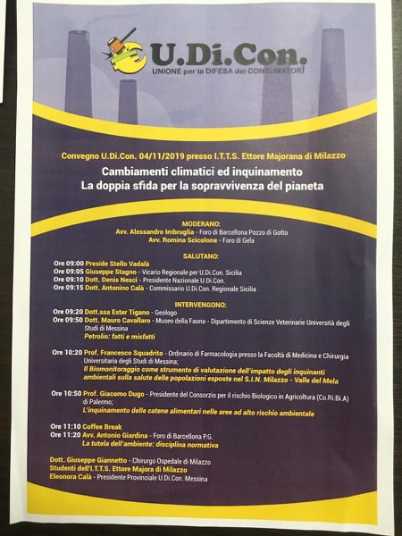 MILAZZO – Convegno sui cambiamenti climatici e inquinamento