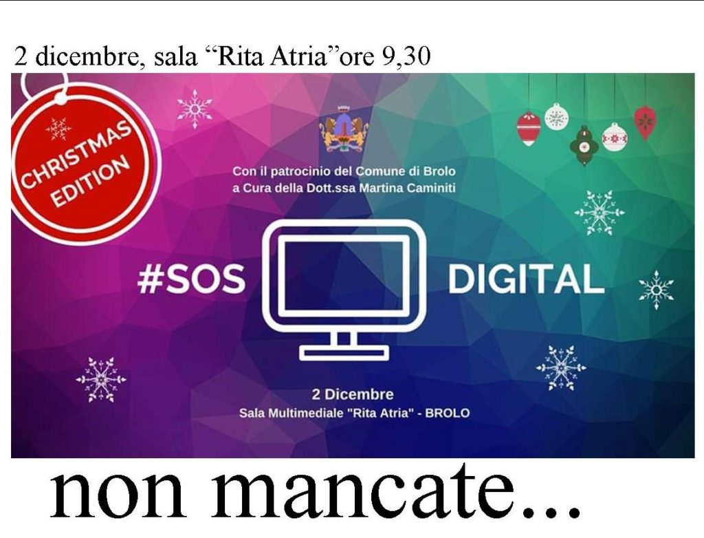 BROLO – Domani il secondo e ultimo seminario di Digital Marketing. Questo sarà dedicato al Natale