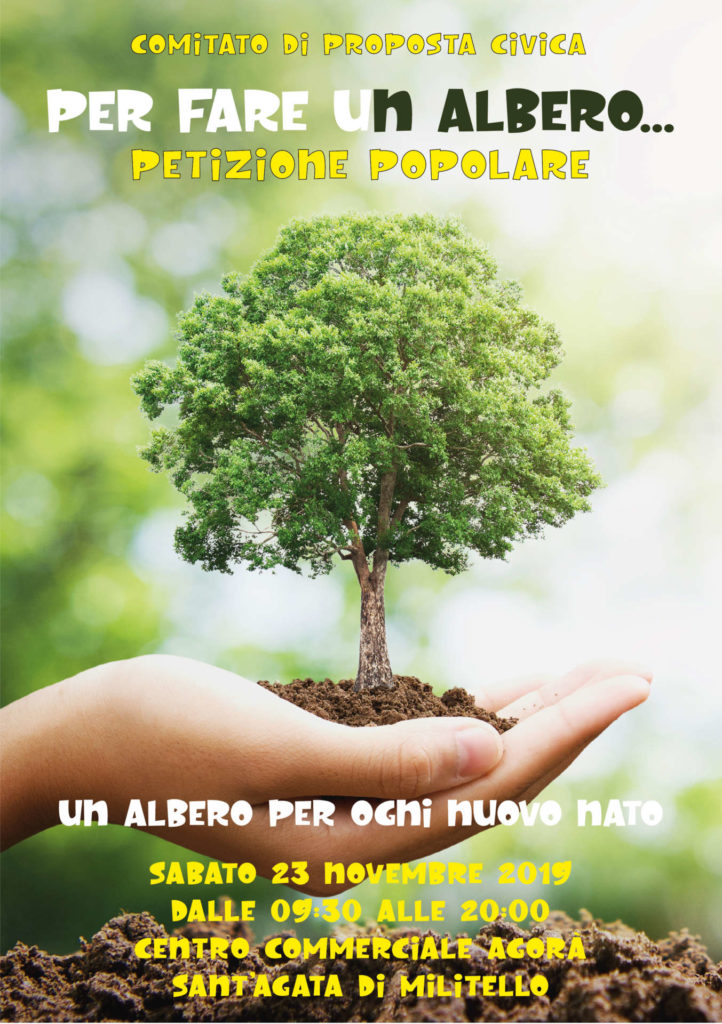 PER FARE UN ALBERO – Domani a Sant’Agata Militello la raccolta firme
