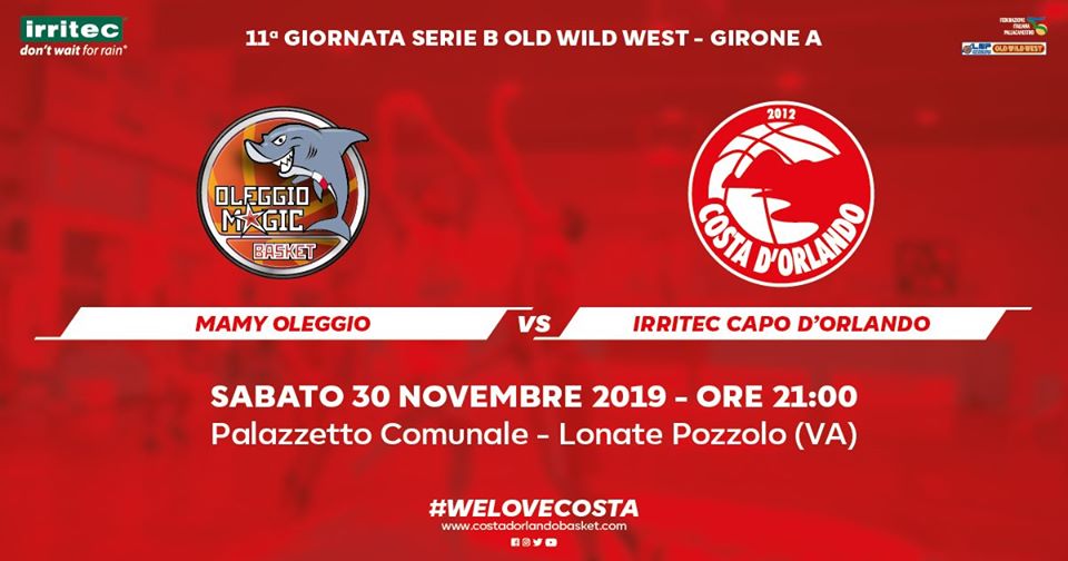 IRRITEC CAPO D’ORLANDO – Mamy Oleggio la prossima avversaria Costa