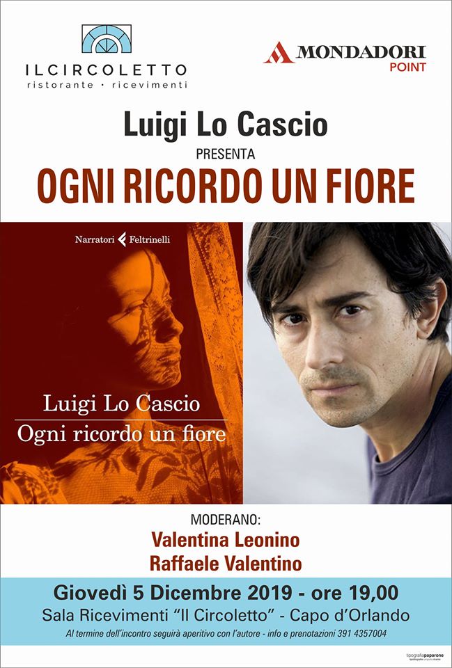 “OGNI RICORDO UN FIORE” – Giovedì 5 dicembre al “Circoletto” di Capo d’Orlando