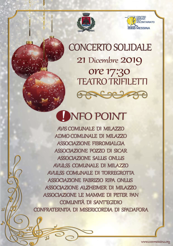 TEATRO –  Concerto solidale al Trifiletti di Milazzo