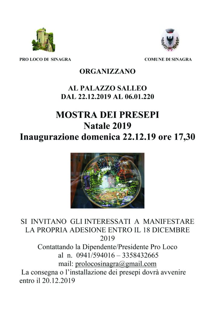SINAGRA – A Palazzo Salleo la mostra dei mini-presepi