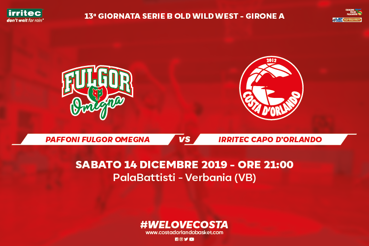 IRRITEC CAPO D’ORLANDO – Sabato a Verbania contro la capolista
