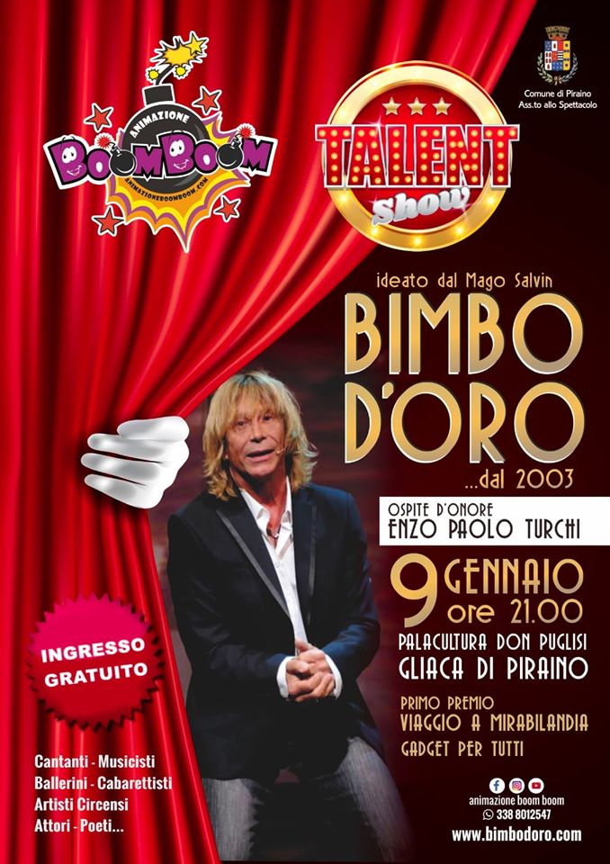 BIMBO D’ORO – “Special Edition” al palacultura “Don Puglisi” di Piraino il 9 gennaio