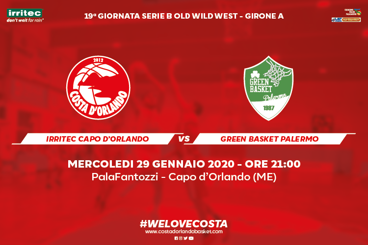IRRITEC CAPO D’ORLANDO – Mercoledì in campo contro la Green Basket Palermo