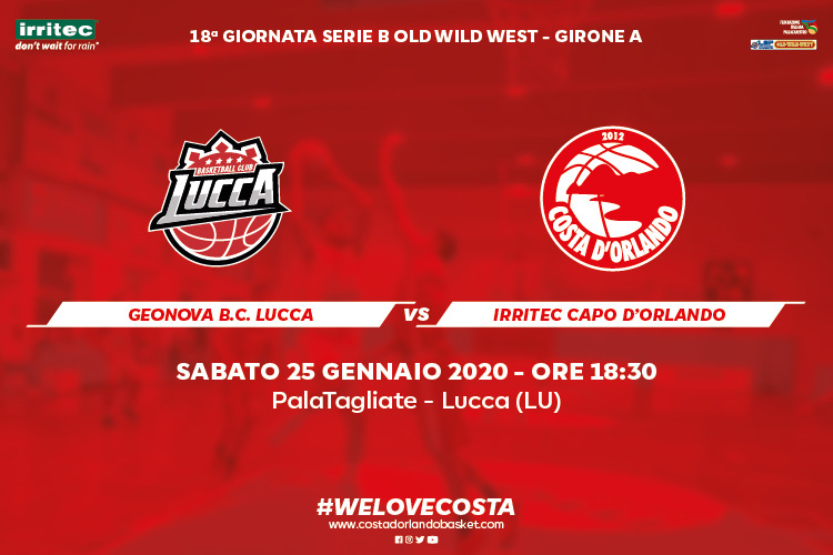 IRRITEC COSTA D’ORLANDO – A Lucca per la terza giornata di ritorno