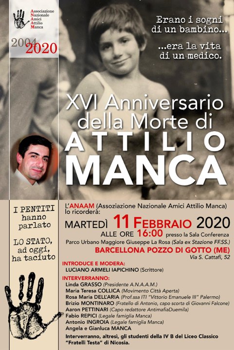 ATTILIO MANCA – Domani a Barcellona tra ricordi e denunce
