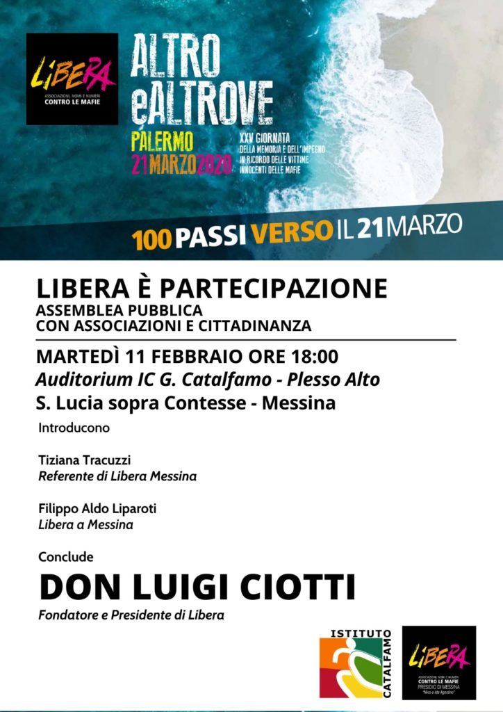 LIBERA – Cento passi con don Luigi Ciotti a Messina, Milazzo, Taormina e Capo d’Orlando