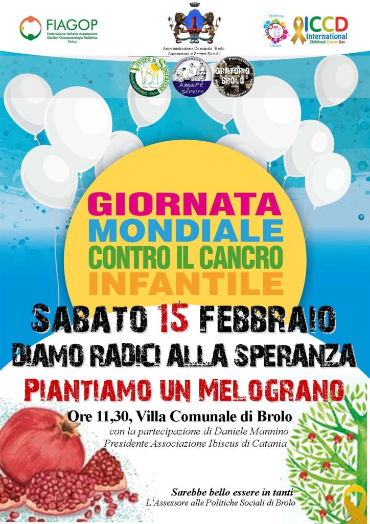 BROLO – Un melograno nella Villa Comunale per la giornata contro il cancro infantile