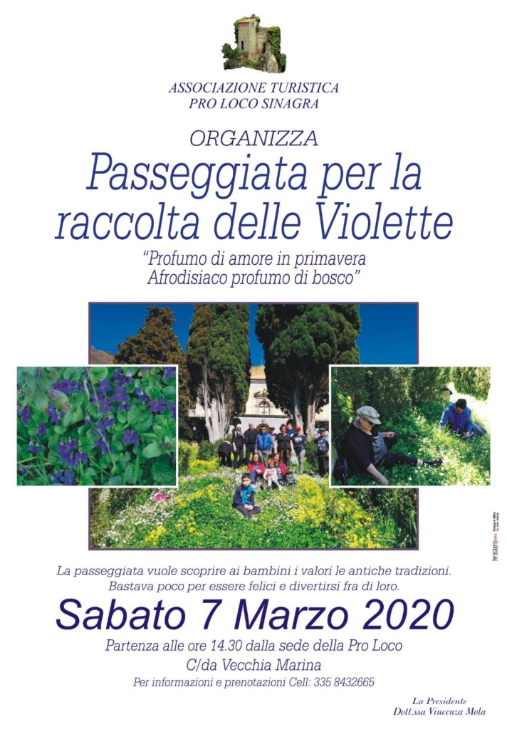 SINAGRA – Passeggiata di gruppo tra i boschi per la raccolta delle violette