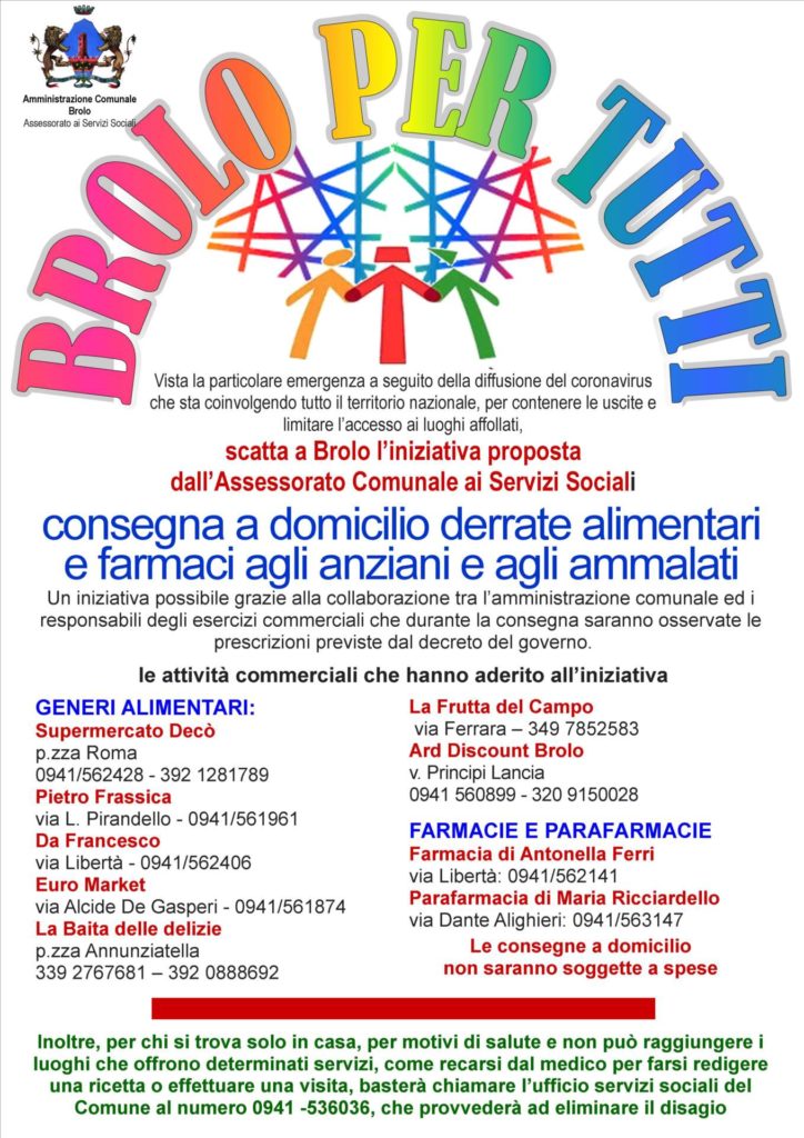 BROLO – Si amplia l’offerta che i servizi sociali forniscono “ai tempi del coronavirus”