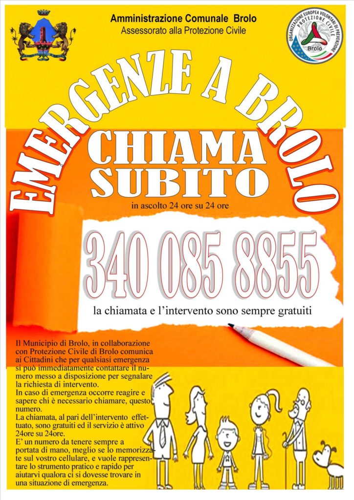EMERGENZE A BROLO – Chiama subito 3400858855