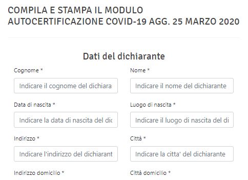 AUTOCERTIFICAZIONE TER – Compila a stampa la nuova autocertificazione