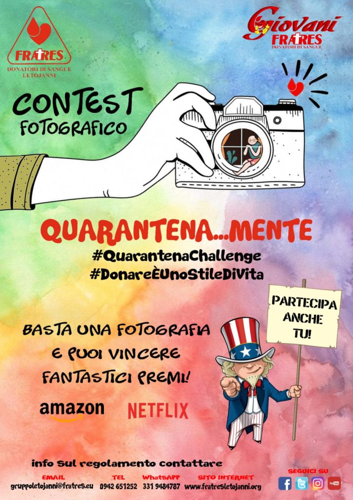 GIOVANI FRATRES LETOJANNI – Lanciato il contest fotografico “Quarantena…Mente”