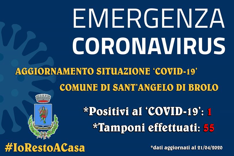 SANT’ANGELO DI BROLO – Emergenza Coronavirus, primo caso di positività