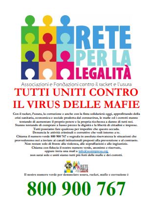 VIRUS & MAFIA – Il Grido di Allarme di SOS Impresa, Osservatorio Nazionale Antiracket e Antiusura