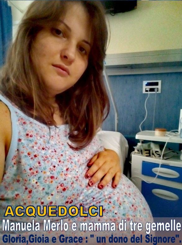 ACQUEDOLCI – La comunità festeggia il parto trigemellare di mamma Manuela