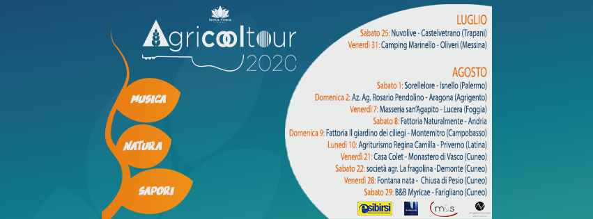 AGRICOOLTOUR FESTIVAL – Tappa ad Oliveri il 31 luglio