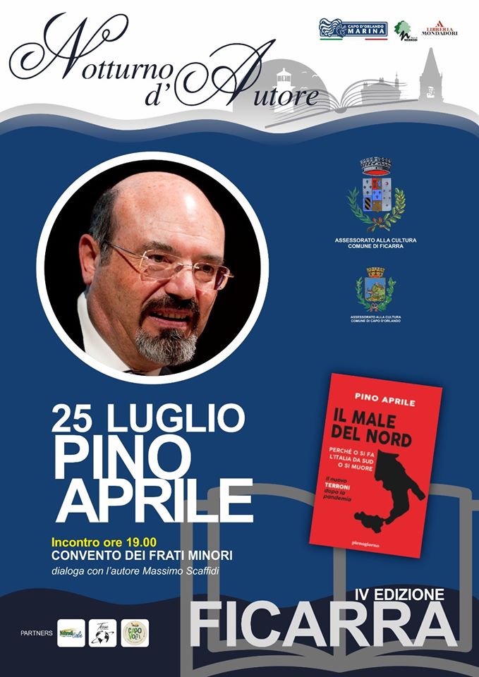 NOTTURNO D’AUTORE – Domani Pino Aprile a Ficarra