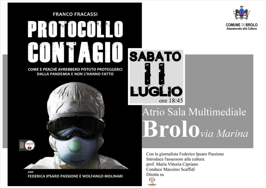 PROTOCOLLO CONTAGIO – Il primo libro inchiesta con fonti pubbliche certificate in Blockchain sul Covid oggi a Brolo