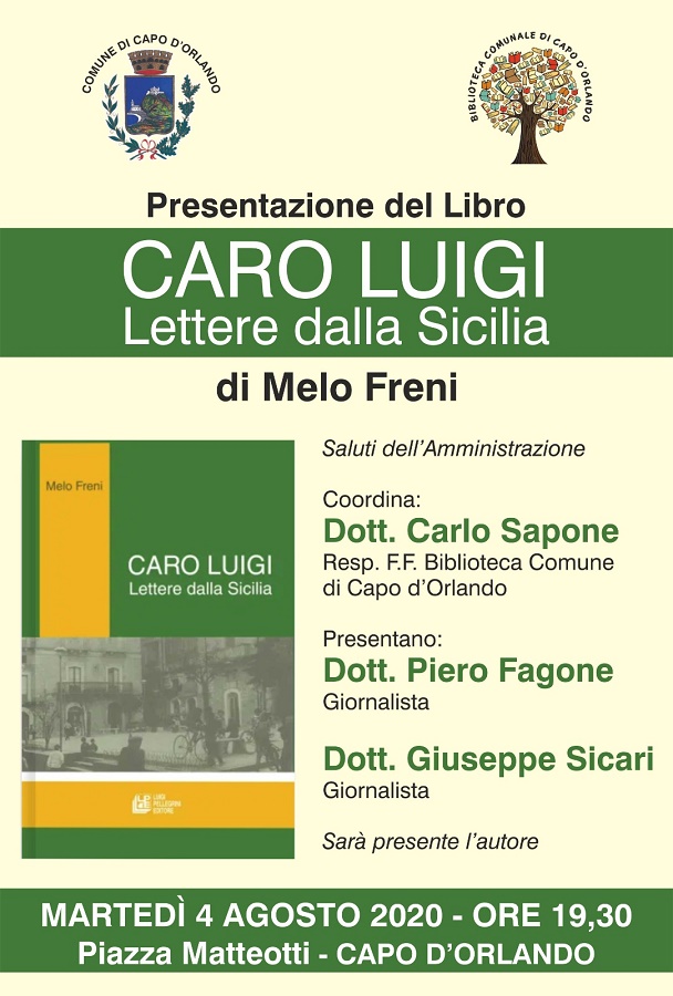 CAPO D’ORLANDO – “Caro Luigi” di Melo Freni: la presentazione domani sera