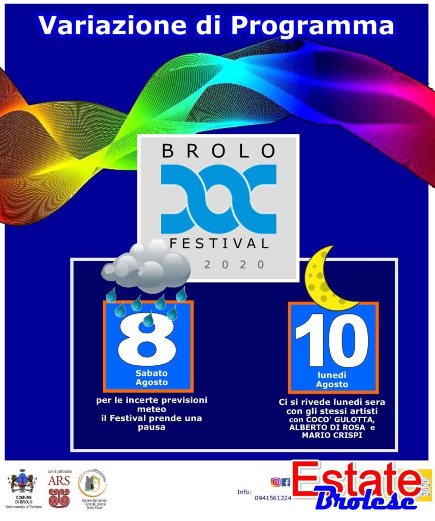 METEO AVVERSO – A Brolo il “DOC” prende una pausa. Alla multimediale la grande mostra d’arte contemporanea