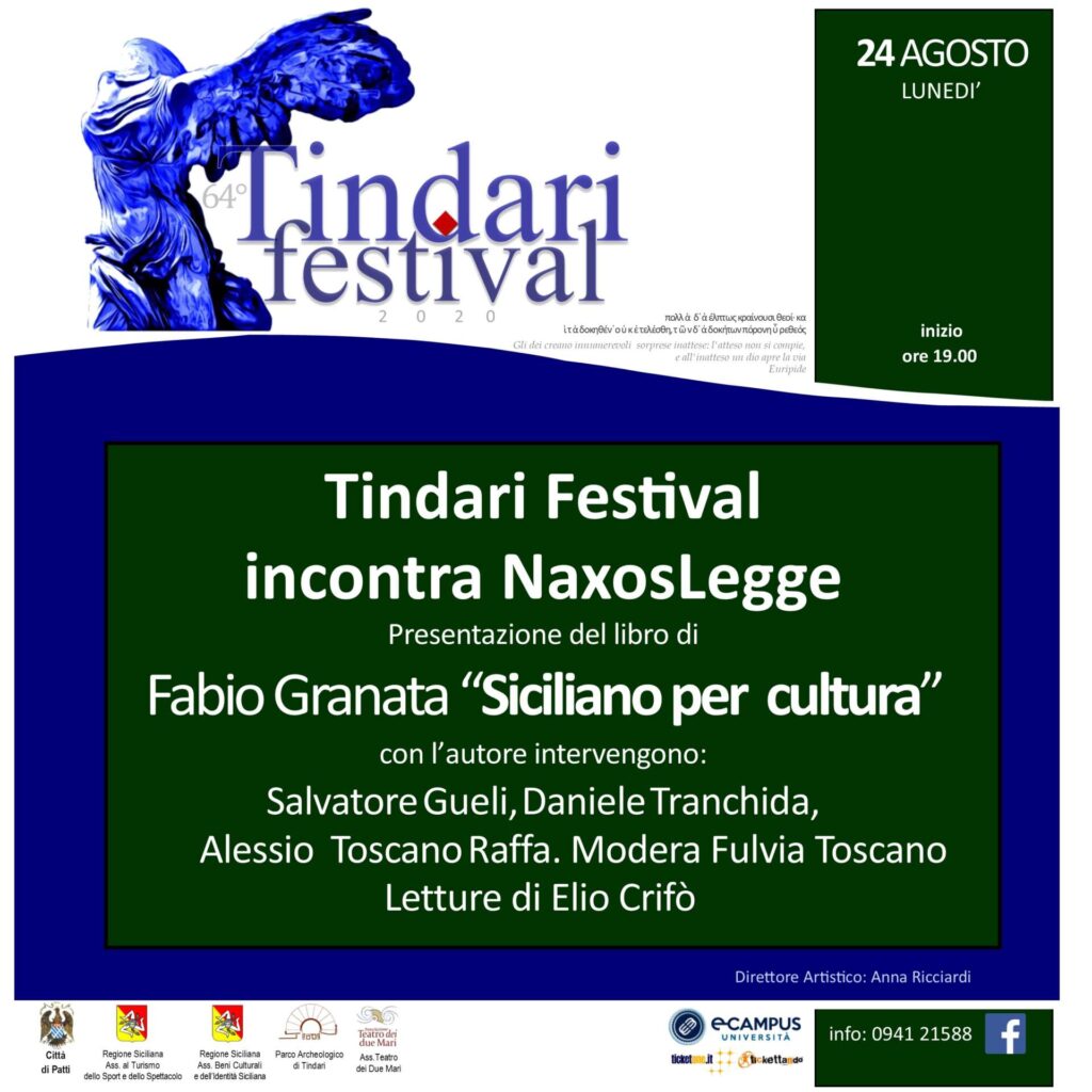 AL “TINDARI FESTIVAL” – ‘Siciliano per Cultura’  l’ultimo libro di Fabio Granata