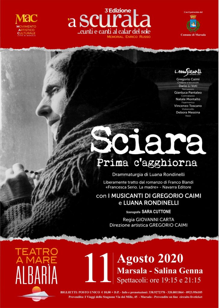 TEATRO – Prima nazionale dello spettacolo “Sciara – Prima c’agghiorna” di scena a Marsala l’11 agosto