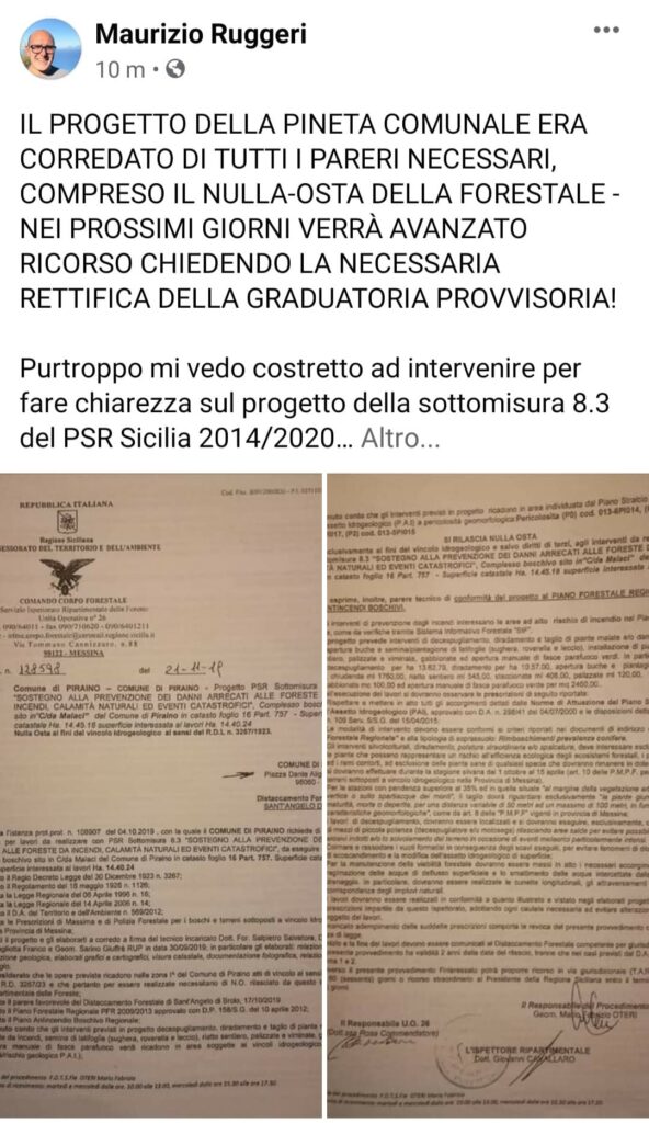 PINETA DI PIRAINO – Botta e risposta tra sindaco e opposizione