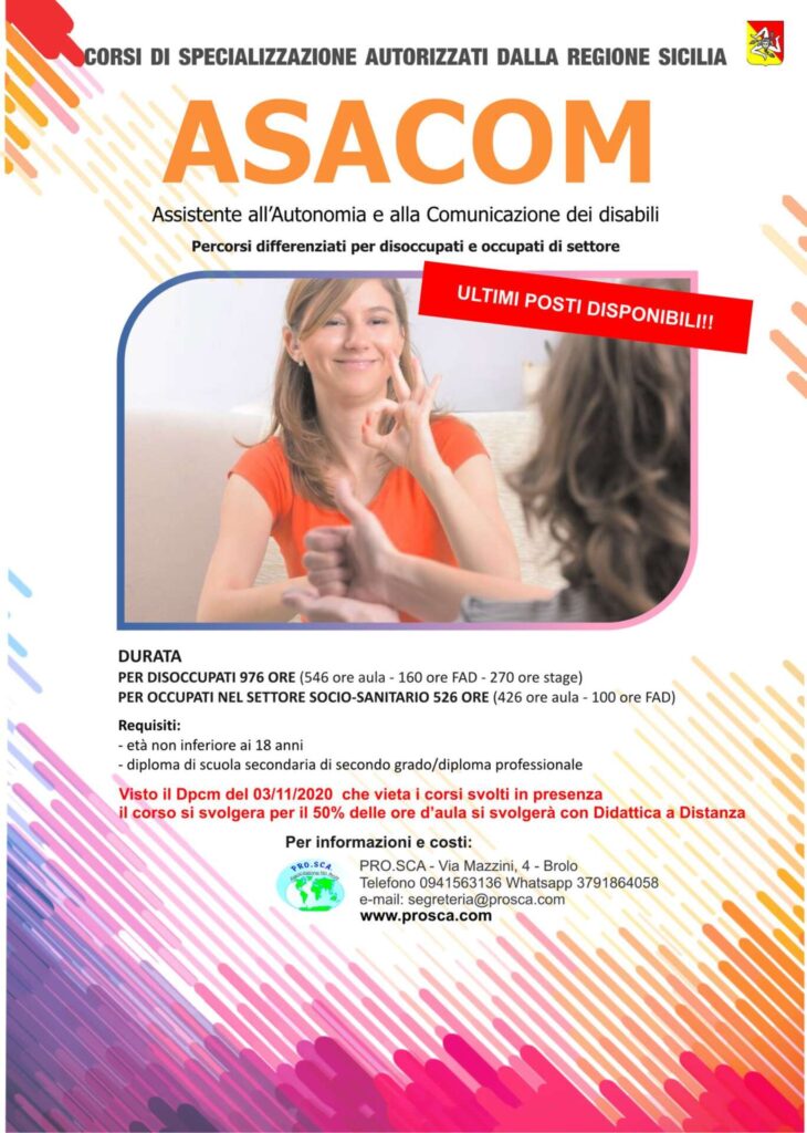 OPPORTUNITA’- Il corso ASACOM alla Prosca di Brolo