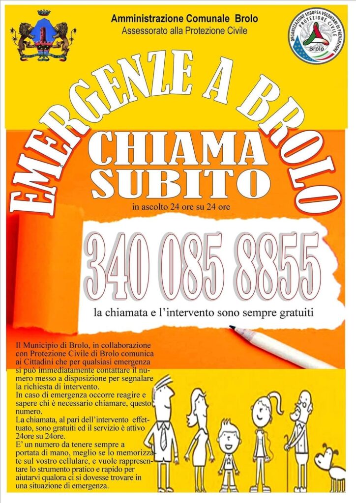 BROLO – I ringraziamenti dell’Amministrazione Comunale alla locale Protezione Civile